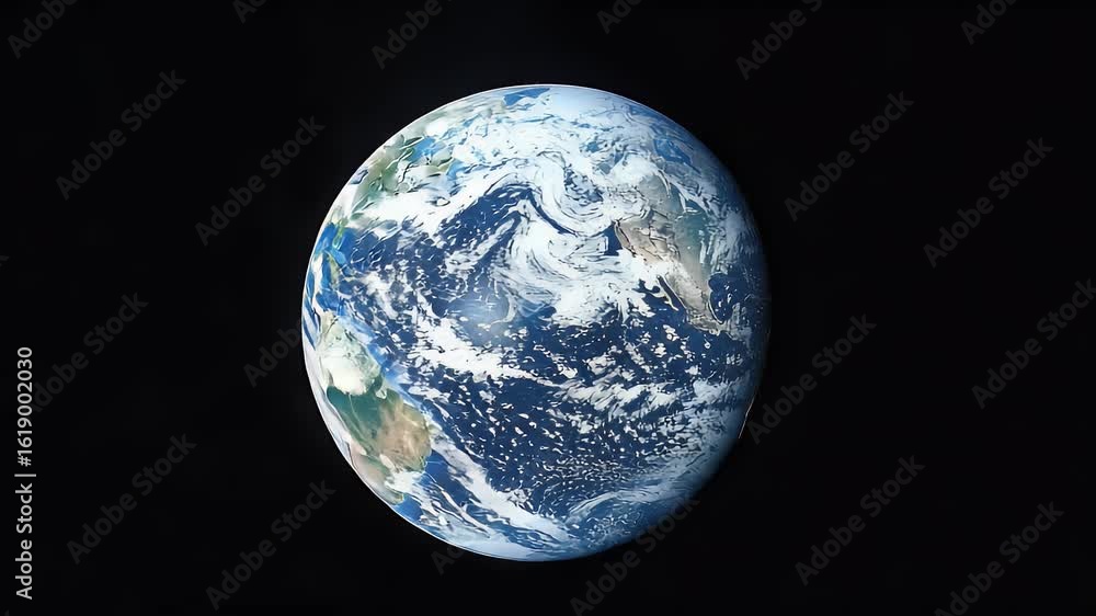 Majestic Earth: A Rotating View from Space, Stunning Blue Planet Majestic Earth: A Rotating View from Space, Stunning Blue Planet