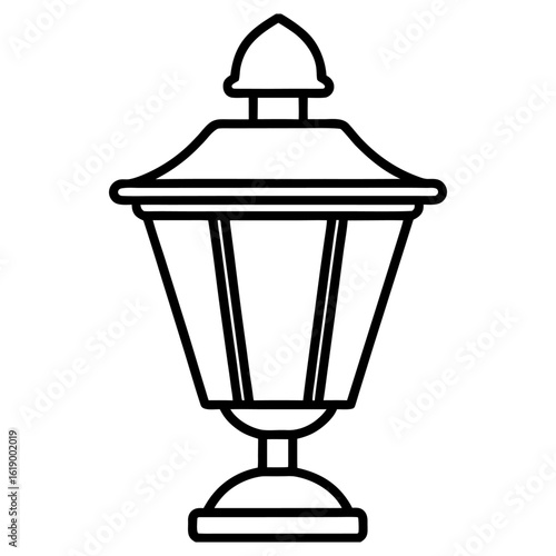 Vector art of vintage outdoor lantern isolated on white background