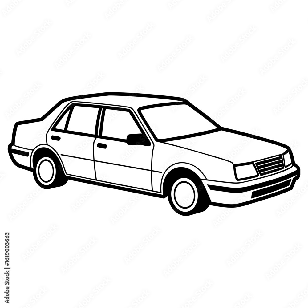 Obraz premium Vector art of car sedan isolated on white background