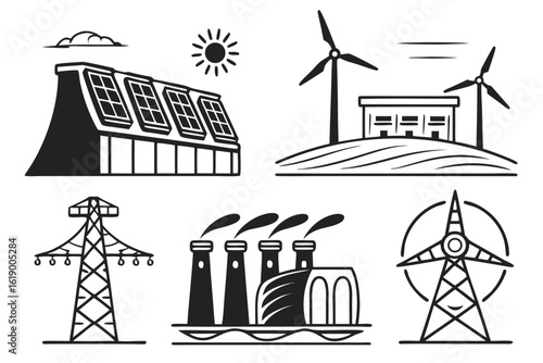 set of wind turbines