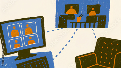 Conceptual Illustration of Global Digital Connection
Flat Design of People Connected Through Technology