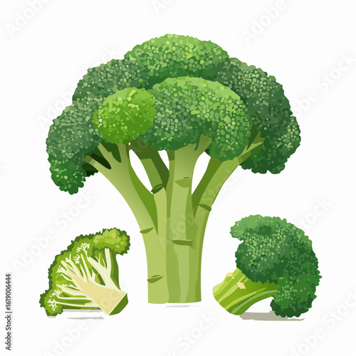 Brocoli entier en gros plan, arrière plan clair  