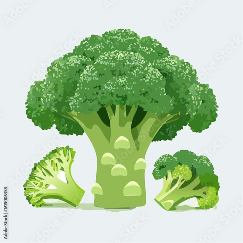 Brocoli entier en gros plan, arrière plan clair  