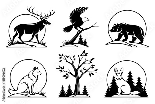 silhouettes of animals