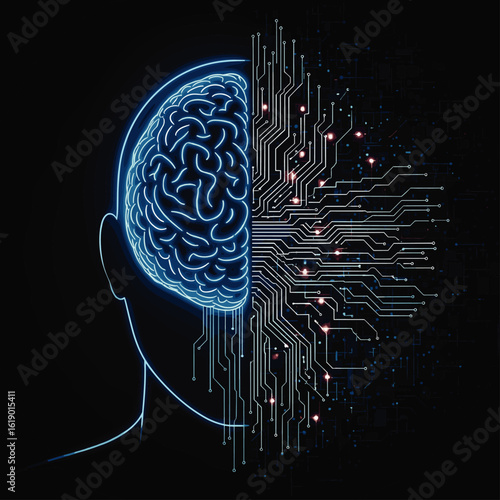 Artificial intelligence ai brain technology digital mind concept art