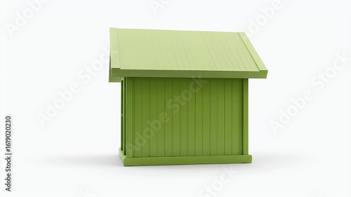 Green Wooden Shed: Simple 3D Animation of a Charming Little House