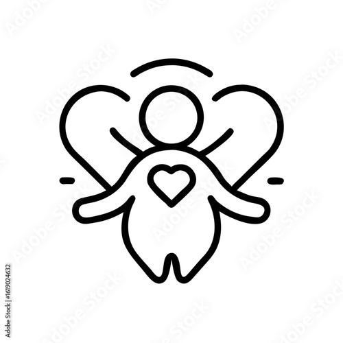 Inner child healing illustration symbolizing emotional growth and self-love in minimalist line art style