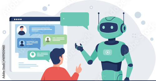 Human-robot interaction: futuristic communication in flat design