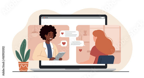 Virtual therapy session: online counseling with diverse connection
