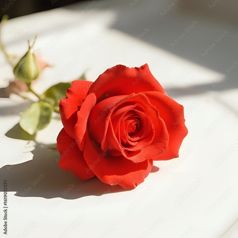 Fototapeta premium red rose on black background