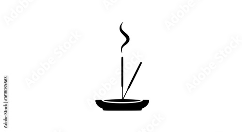 Incense burner fragrance aroma white and black icon