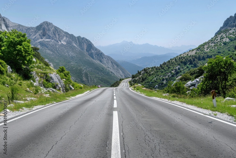 Fototapeta premium Mountain road scenic landscape background