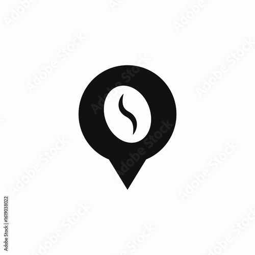 coffee shop location pin icon sign vector