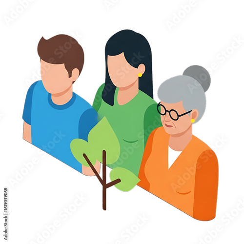 People planting tree for environmental cause.