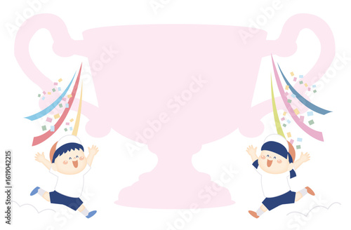 カワイイ子供たちの運動会背景素材1