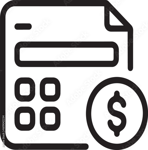 Professional financial calculator icon with dollar symbol representing budgeting, accounting, and economic planning for business success and investment growth