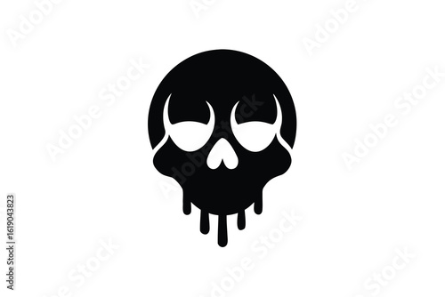 bleeding skull vector icon