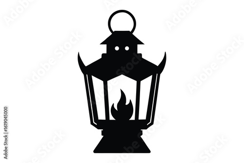 cursed lantern vector icon
