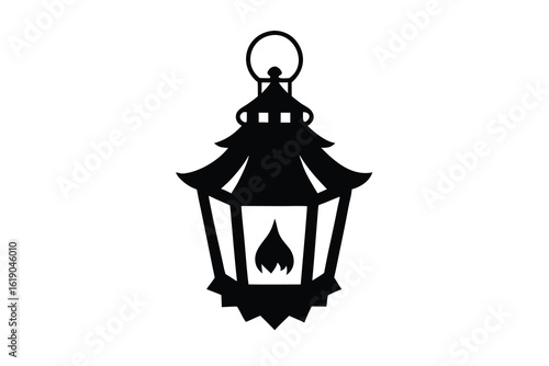 eerie lantern vector icon