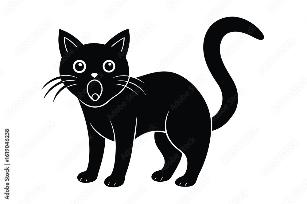 Obraz premium frightened cat vector icon
