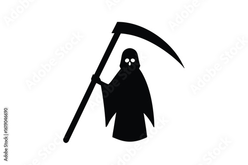 grim reaper scythe vector icon