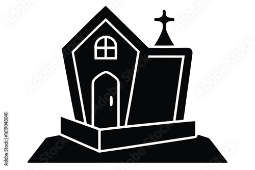 haunted tomb vector icon