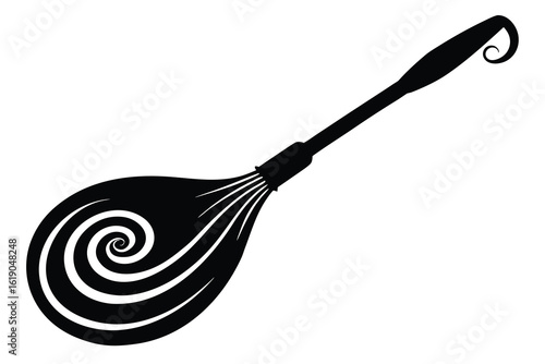 horror swirl broom vector icon