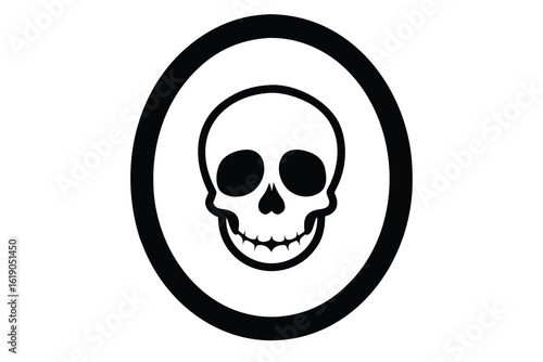 skull swirl grin mirror vector icon
