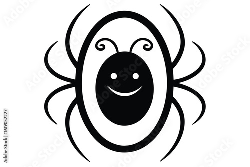 spider swirl grin mirror vector icon