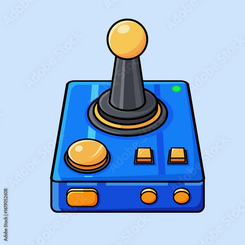 Vector illustration of an old-fashioned joystick commonly used for playing video games - Retro Vector Illustration