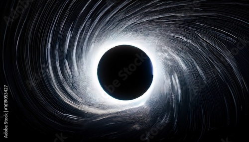 a black hole with a white circle in the center