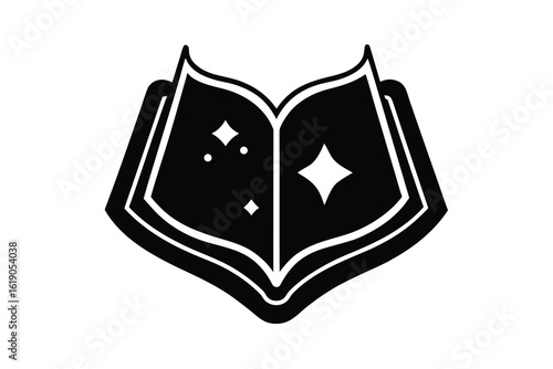 witch spell book vector icon