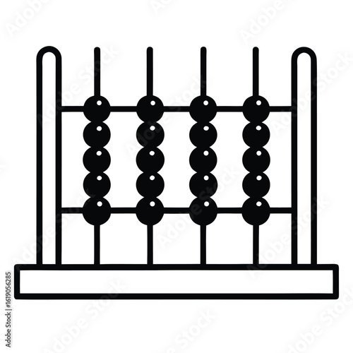 Classic abacus with beads on a clean white background for education or finance