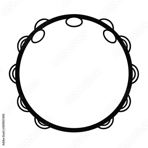 Stylized tambourine musical instrument graphic with vibrant colors