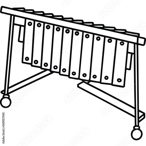Colorful xylophone illustration with musical notes and bars