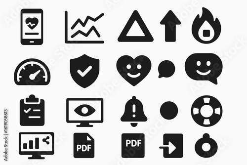 Security, technology filled icon set. protection, safety icons for digital use