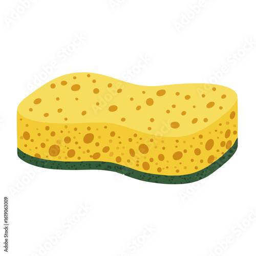 Vector illustration of filter sponge realistic style on white background, cleaning filter