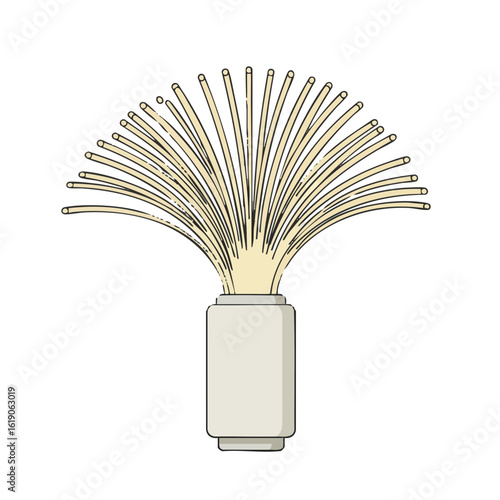 Vector illustration of fiber lamp realistic style on white background, decorative lighting