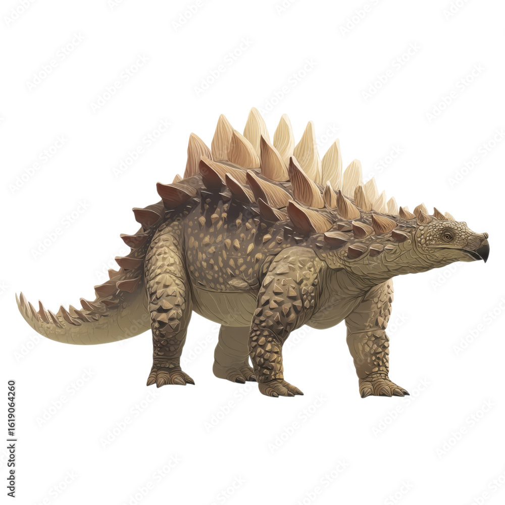 Fototapeta premium Minimalist Flat Illustration of Scolosaurus Dinosaur Design