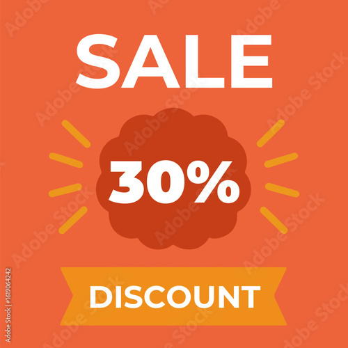 Sale discount 30% red background vector
Red vector background, discount, sale, promotion