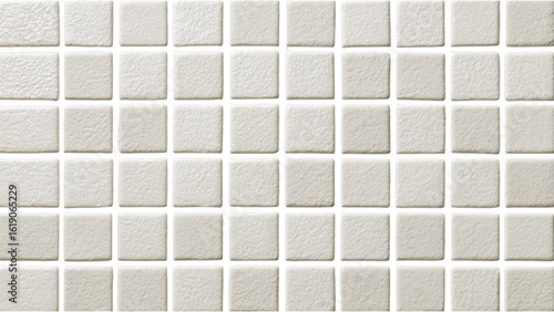 Perfectly Arranged Grid of Small Identical White Ceramic Tiles