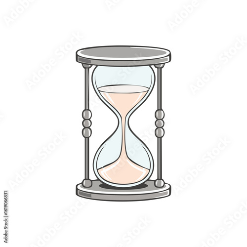 Hourglass with flowing sand illustration