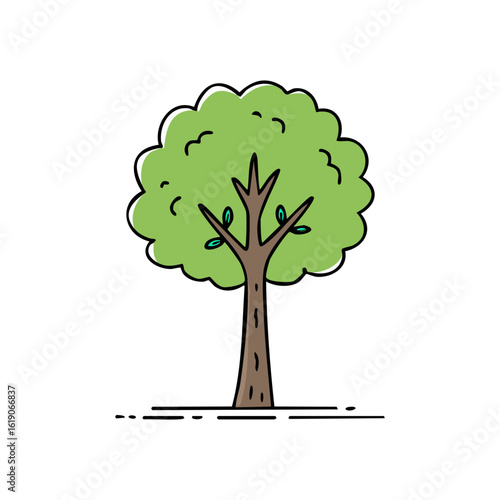 Tree illustration in cartoon style