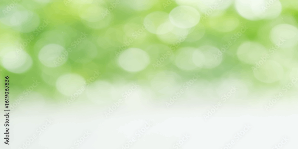 Obraz premium Bright Green Bokeh Background with Soft Light Glow and Abstract Nature Blur Design