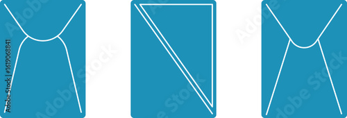 Email icon, blue envelope vector icons. Simple envelope icon images for print and web isolated on white background with thin lines. Envelope icon for apps. Vector graphic design element of envelope