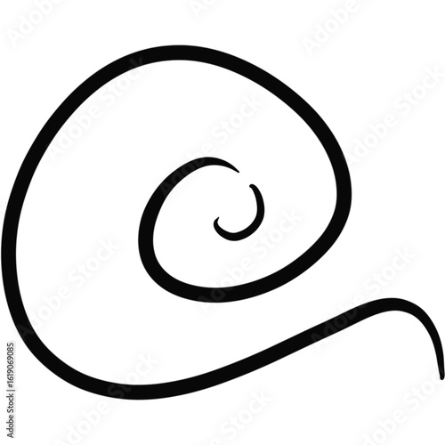 Hand Drawn Spiral Doodle Line