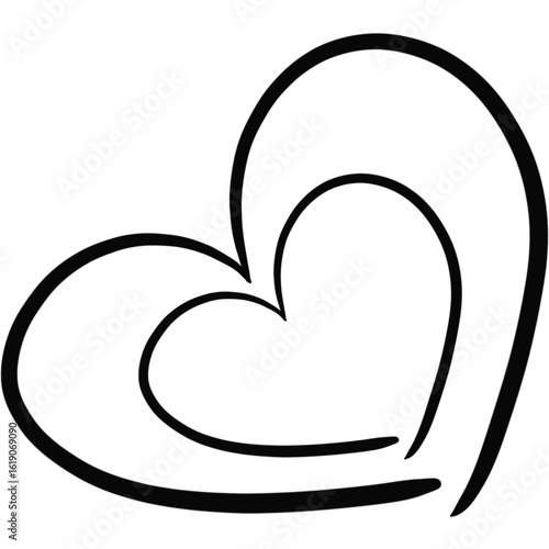 Hand Drawn Double Heart Doodle