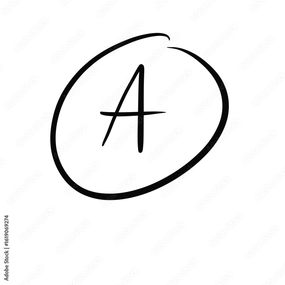 Black Circle with Letter A – Grade Symbol Icon Black Circle with Letter A – Grade Symbol Icon