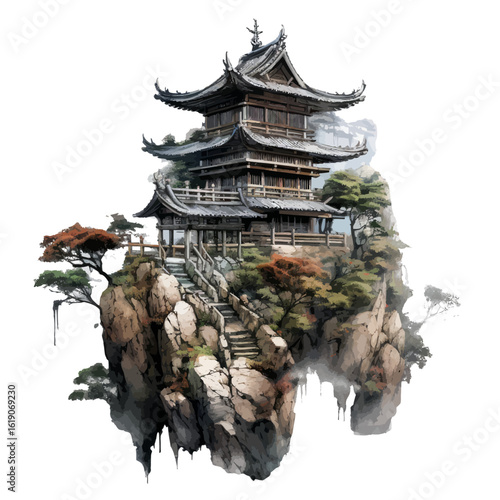 chinese temple in the garden