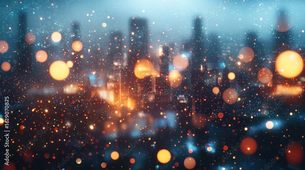 Obraz premium City lights bokeh background
